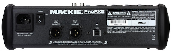 Mackie ProFX8 Mixer (Back)