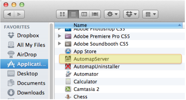AutomapServer in Applications Folder