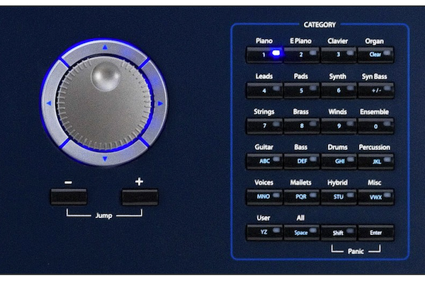 Kurzweil PC3LE6 Performance Controller Synthesiser - Category Buttons and Dial