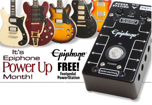 Free footpedal Power Station with selected Epiphone guitars