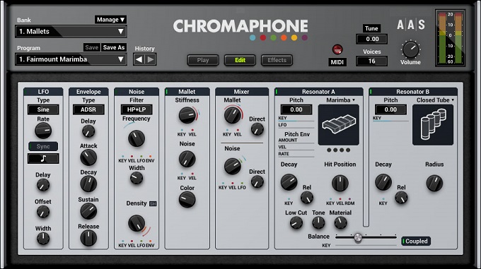 chromaphone 2 edit window